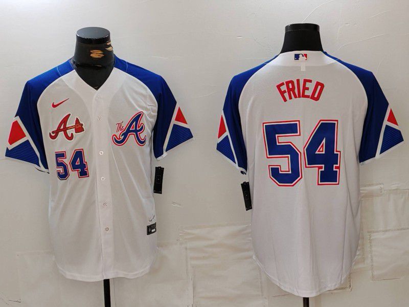 Men Atlanta Braves #54 Fried White City Edition 2024 Nike MLB Jersey style 5